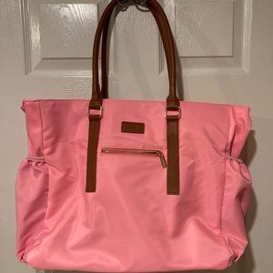 Bright pink Teacher Tote bag.